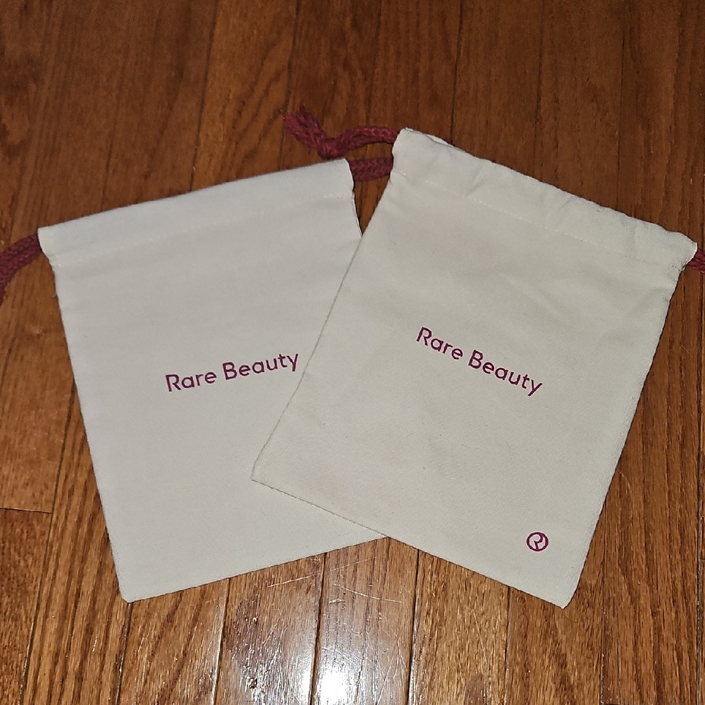 Rare Beauty Cream Bags with Red Logo